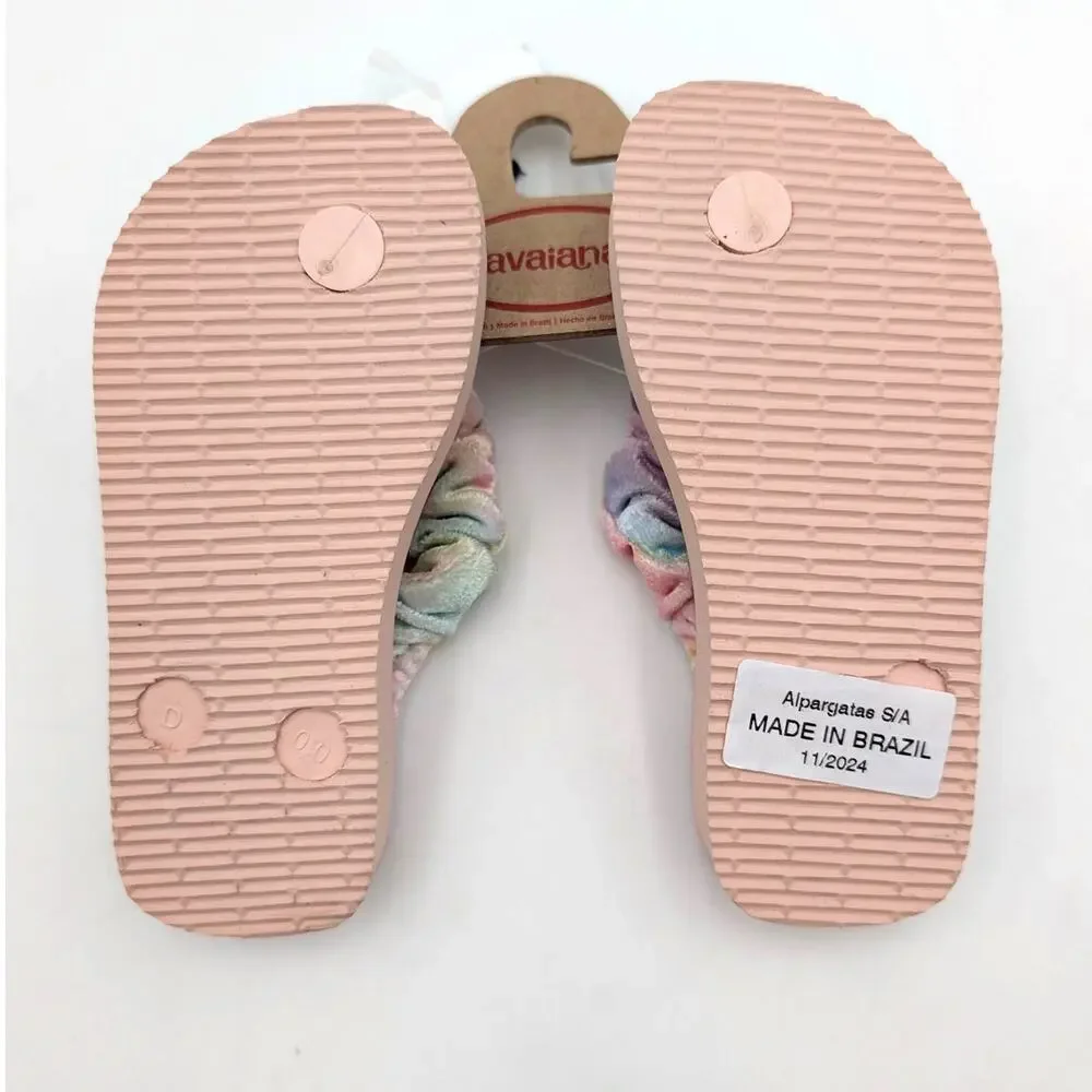 Havaianas Fluffy Flip Flop Thong Sandals Kids Ballet Rose Size US9C EU25/26